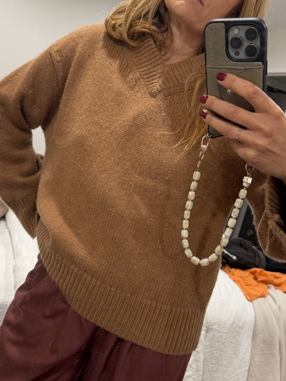 NWT rag & bone V-Neck Sweater in Camel Brown